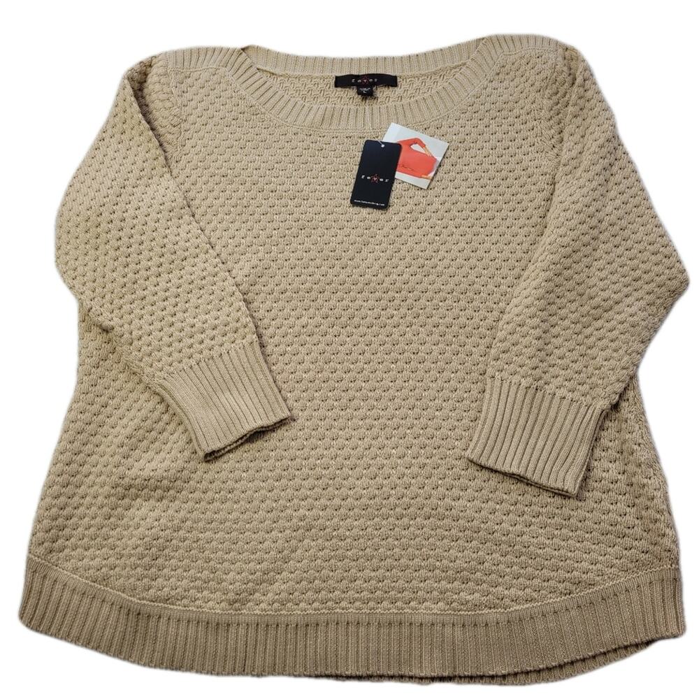 NWT Fever Rattan Beige Sweater size Large